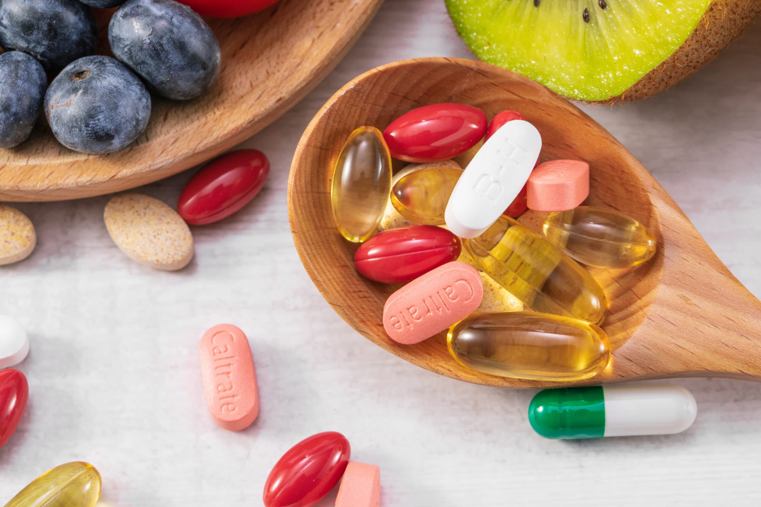 Assortment of hypertension supplements on a table